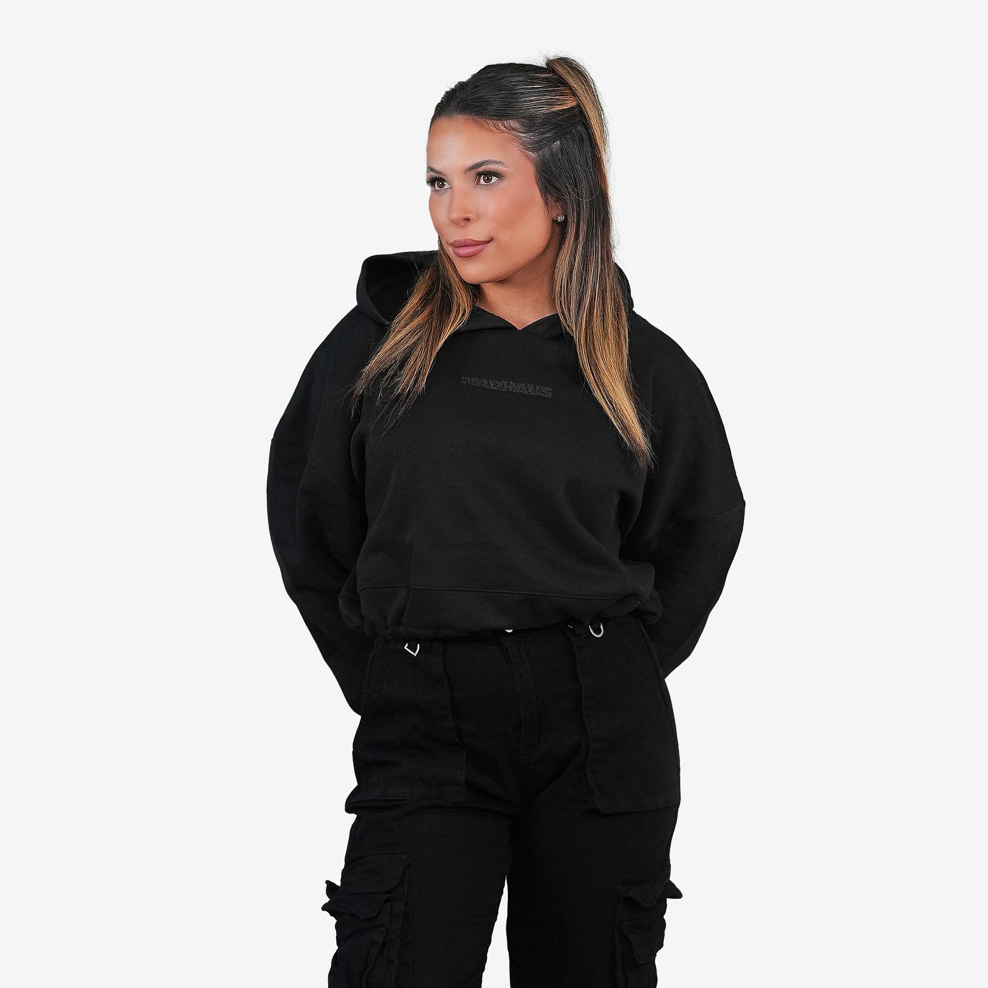 MadHaus Cropped Women's Hoodie Black